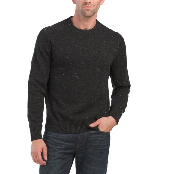 THEORY CHARCOAL MULTI Dinin Wool And Cashmere Blend Crew Neck Sweater